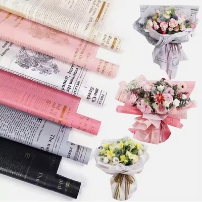 Good price Flower Letter Printed Personalized Gift Wrapping Paper for Reed Pulp Bouquet Packing online