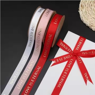 Buy Polyester Letters Classic Eternal Love Thread Ribbon Roll for Bouquet and Gift Wrapping online manufacture