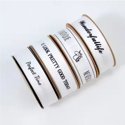 Buy Customized Length Eco-Friendly Polyester Ink Printed Grosgrain Satin Ribbon for Luxury Decorations and Gifts online manufacture