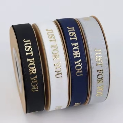 Buy Polyester Tuff Printed Ribbon Roll Double Solid Color Eco-friendly Gold Foil Logo online manufacture