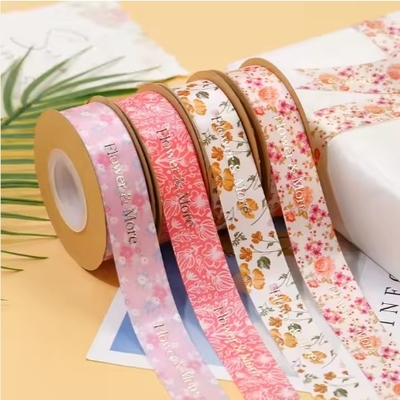 Buy Polyester Gift Packing Ribbon Custom Print Satin Ribbon for Eco-Friendly Bouquet online manufacture