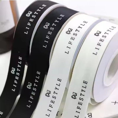 Buy Custom Printed Polyester Grosgrain Ribbon Cotton Herringbone Tape Roll in Many Colors online manufacture