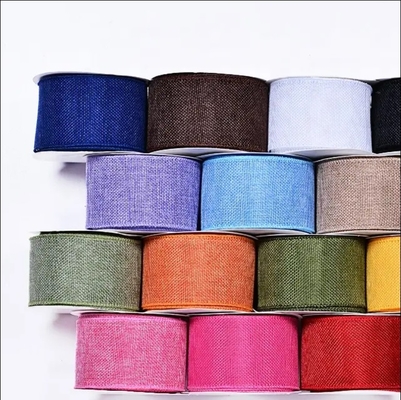 Buy Wired Burlap Ribbons Roll for Gift Wrap in 63mm 10yards Package Size 10X10X10 cm online manufacture