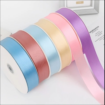 Buy Double Face and Single Face Satin Ribbon Roll for Gift Wrapping Customer Customization online manufacture