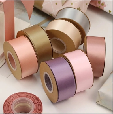 Good price Custom Double Sided Satin Wrap Ribbon Sustainable Decoration Silk Ribbon Ivory Purple online