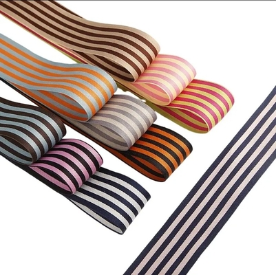 Good price Wholesale Double Face Polyester Cotton Blend Striped Ribbon For Diy Hair Bows Gift Wrap Cake Packing Decoration online