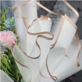 Good price Gold Edge Jelly Film Waterproof Matte Paper Flower Wrapping Paper Bouquet Flower Art Mother's Day Flower Wrapping Paper online