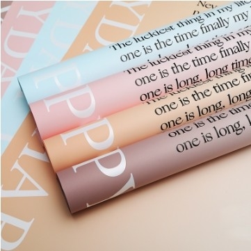 Good price Double-sided Two-color Flower Wrapping Paper with Gradient English Design Waterproof and Durable online