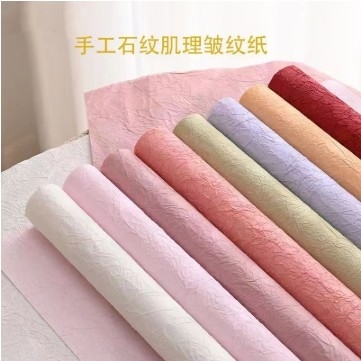 Good price Handmade Stone Pattern Flower Wrapping Paper Texture Lining Paper Pleated DIY Flower Paper Bouquet Packaging 56*56cm online