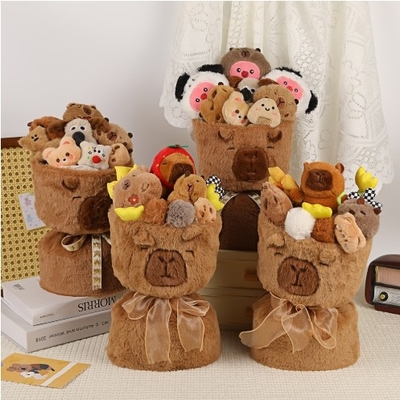 Buy Capybara doll bouquet happiness holiday gift plush cute birthday toy hug bucket decoration arrangement online manufacture