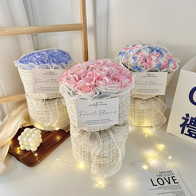 Good price Qixi Graduation Birthday 20x35cm Soap Bouquet with Multiple Color Rose Perfect Girlfriend Present online