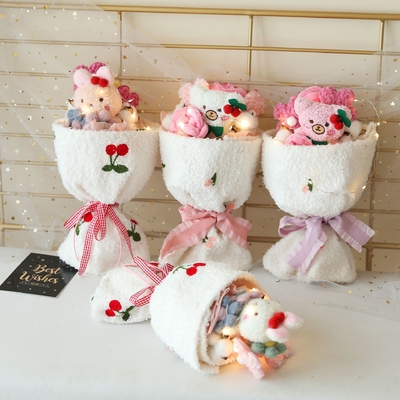 Buy Doll Bouquet Cute Plush Bunny Doll Bouquet Christmas Holiday Gift Finished Fabric Bouquet online manufacture