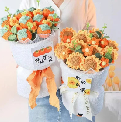 Good price Handmade Knitted Sunflower Bouquet, Birthday Gift for Girlfriend/Bestie, Creative Graduation Season Present online