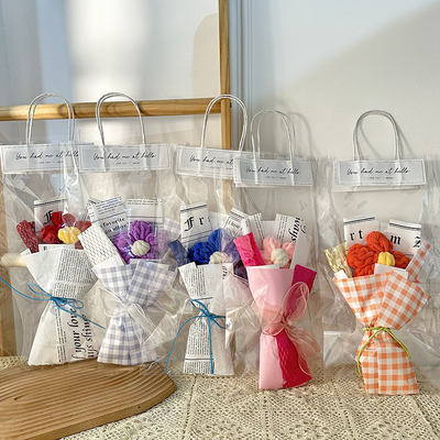 Good price Single Bouquet Valentine's Day Gift Creative Large Handmade Fabric Puff with Light and Plush Flowers online