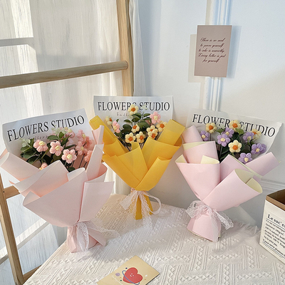Good price Beautiful simulation flower plush bouquet 520 Mother's Day eternal flower gift set to send girlfriends hand bouquet online