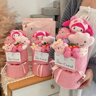 Buy 520 Valentine's Day birthday gift for girls Kuromi Sanrio dolls cartoon dolls bouquets online manufacture