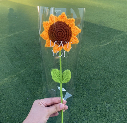 Good price 20x35cm Realistic Knitted Yarn Flower Bouquet with Multiple Color Choices online