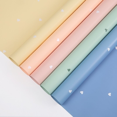 Buy Valentine's Day Heart-Print Oya Paper Waterproof Solid Color Floral Wrapping Paper for Bouquets Florist Grade 56cm*56cm Customized online manufacture
