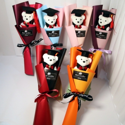 Buy 10x35cm Graduation Foam Bear Bouquet Celebrate with Friends and School Events in Multiple Colors online manufacture