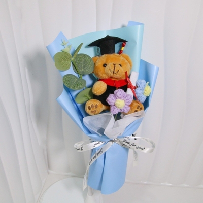 Buy PhD Bear Bouquet - Graduation Plush Doll Flowers for Couples & Students, Creative Cartoon Knitted Gift online manufacture