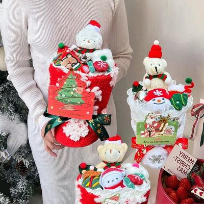 Buy Christmas Plush Doll Bouquet Creative Snowman Gift Set for Girlfriend for Christmas Eve & Decor online manufacture