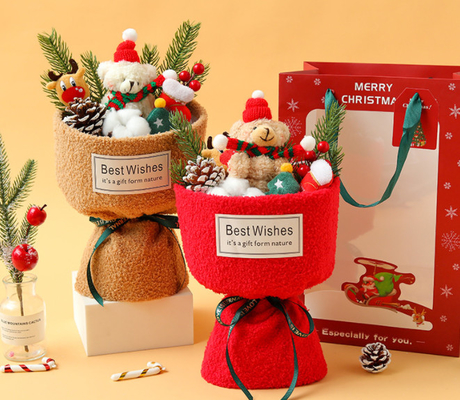 Buy Christmas Plush Bear Flower Bouquet - Cute Gift for Her, Best Friend Holiday Present online manufacture