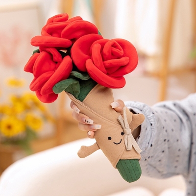 Buy Rose Variety Plush Animal Bouquet Comforting Gift for All Occasions 10x30cm online manufacture