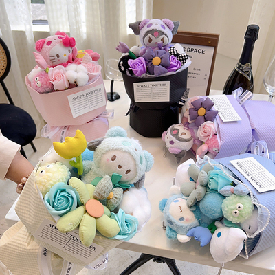 Buy Valentine's Day Gifts Creative Plush Doll Flower Bouquets Finished Dolls Muse Flower Bouquets Mother's Day International Women's Day online manufacture