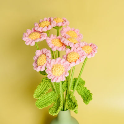 Good price Knited Pile Hand-crocheted Daisy Flower Bouquet Multiple Color Choices online