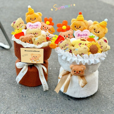 Buy Unique Mother's Day Gift Butter Bear Plush Doll Bouquet in Multiple Colors for Female Loved Ones online manufacture