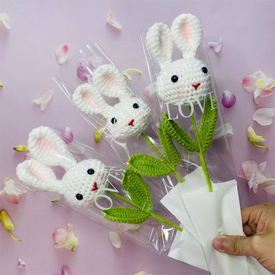 Good price Sunflower Bunny Head Doll Bouquet with Cotton Material and Hand-knitted Design online