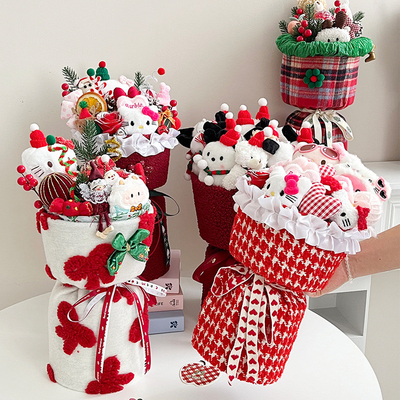 Buy Christmas Plush Fabric Doll Finished Bouquet Christmas Eve Gift Birthday Present for Girlfriend online manufacture