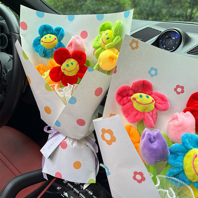 Good price 20x35cm Finished Dopamine Creative Bouquet Cartoon Artificial Flower Bouquet Multiple Color for Girlfriend Birthday Present online