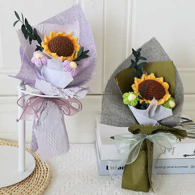Buy Flowers Variety Hand-knitted Woolen Knit Bouquet Perfect Gift for Girls' Birthday or Graduation online manufacture