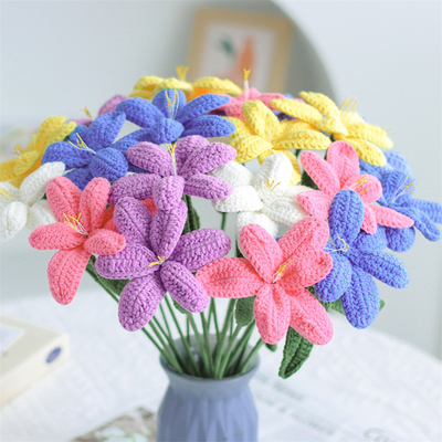Good price Knited Pile Handmade Crochet Tulip Bouquet Faux Floral Table Decor for Valentine's/Gift Variety Tulip online