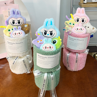 Buy 15x30cm Valentine's Day Labubu Plush Doll Bouquet Doll Gift for Girlfriend and Best Friend Birthday Gift Variety Dolls online manufacture