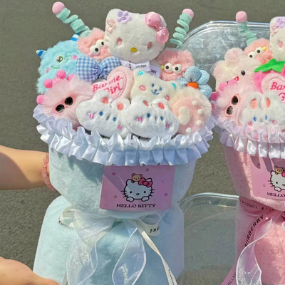 Buy Melody and Kiityt Cat Plush Doll Bouquet Birthday and Qixi Festival Gift for Girls, Best Friends and Female Friends Creative Gift online manufacture