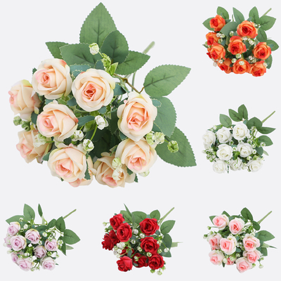 Good price Artificial Rose Bouquet in White Perfect for Living Room and Mall Display 20x30cm online