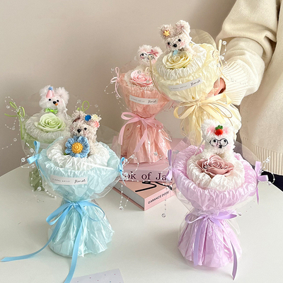 Good price Plush Sydney Paper Doll Twist Stick Puppy Old Man Snowman Bouquet Ideal Valentine's Day Creative Gift for Girlfriend online