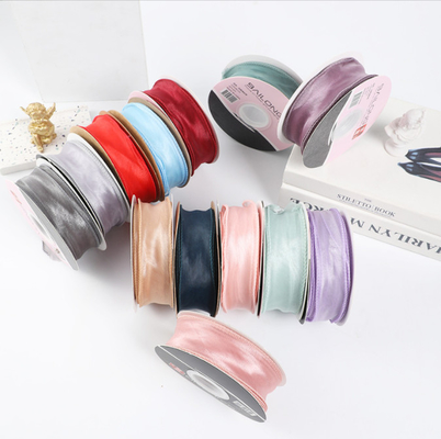 Good price Fish tail yarn packaging ribbon wholesale cake ribbon yarn flower shop floral DIY flower ribbon gift box chiffon ribbon online