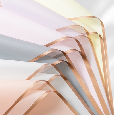 Good price Gold-edge jelly film wrapped flower paper, thickened Valentine's Day flower wrapping paper, diy waterproof matte paper bouquet wrapping paper online