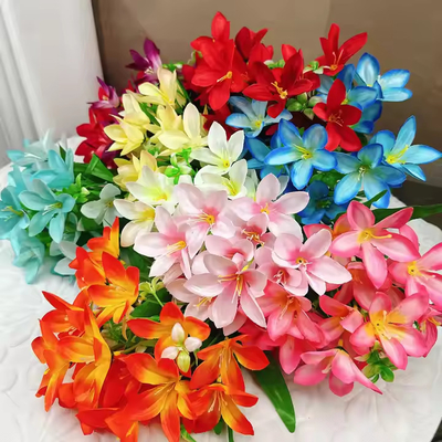 Good price Manufacturers Direct Selling Artificial Lily Flower Bouquet Hot Sale Home Decoration Wedding Celebration Fake Flower Bouquet online