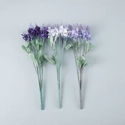 buy 2025 Artificial Lavender Flower Bouquet 10 Heads Artificial Silk Lavender Bushes Flowers for Wedding Home Outdoor Decoration online manufacture