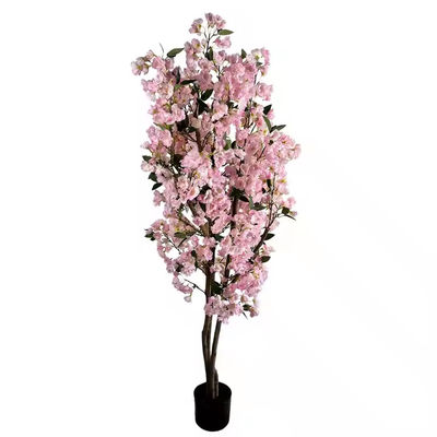 buy 150cm Artificial Cherry Tree Pink Artificial Cherry Blossom Tree Artificial Plant for Garden Wedding Decoration online manufacture