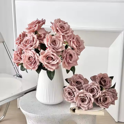 Good price Artificial silk rose bouquet wedding decoration online
