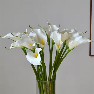Good price High Quality Real Touch EVA Artificial Flowers White Calla Lily for Table Center Piece Wedding Party Home Decoration online