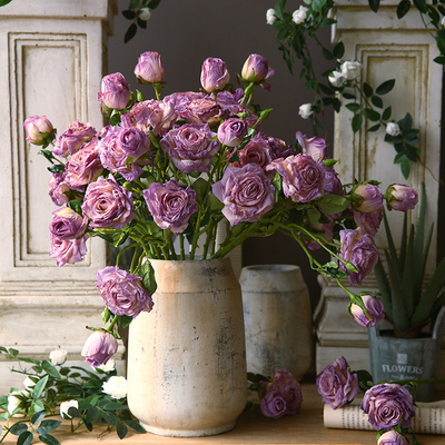 Good price French oil painting simulates the living room dining table, with rose and rose decorative flowers online