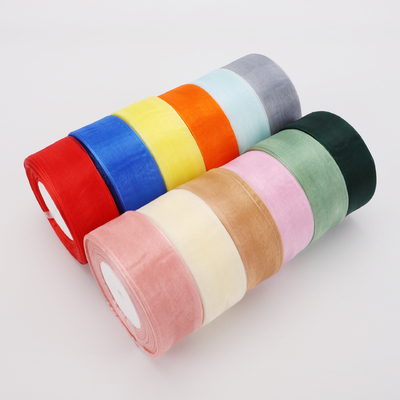 Good price Korean style chiffon chiffon ribbon, solid color chiffon ribbon, cake gift box, flower packaging, decorative ribbon, bow tie, ribbon tie online