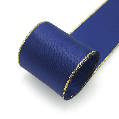 Good price 35 color gold onion edge ribbon 28801 Yao Ming polyester satin gold edge ribbon flower packaging tape online
