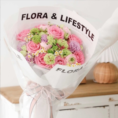 Buy Waterproof and simple flower bouquet wrapping paper, white English flower wrapping paper, floral pearlescent paper, gift and present materials online manufacture